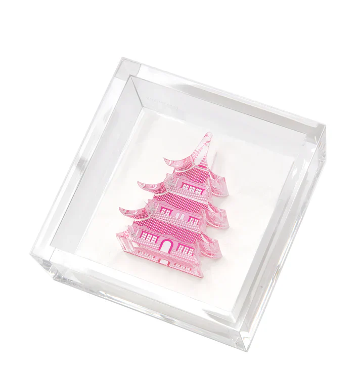 Cocktail Napkin Holder - Pink Pagoda