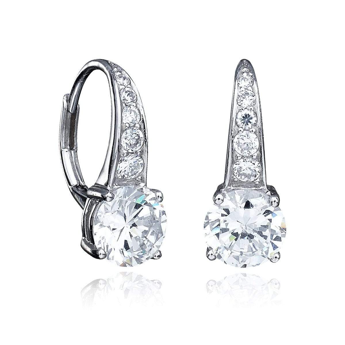 CRISLU Accented Brilliant Cut Earrings Finished in Pure Platinum
