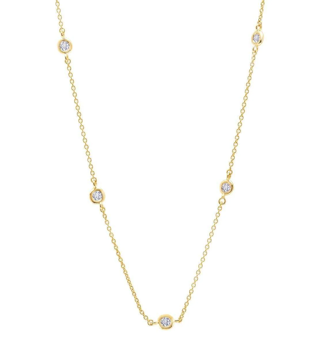CRISLU Bezel 16" Necklace Finished in 18KT Gold
