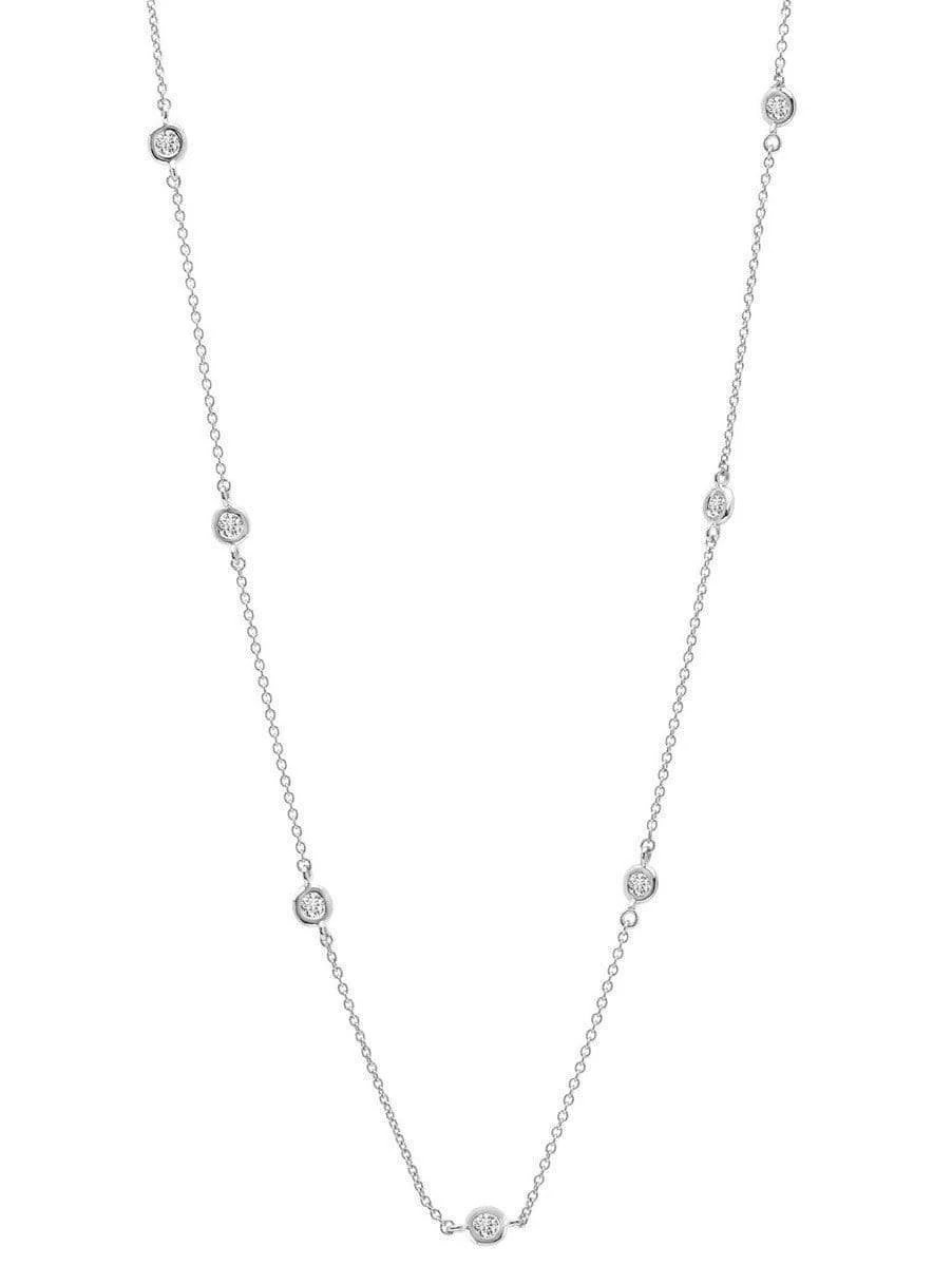 CRISLU Bezel 16" Necklace Finished in Pure Platinum
