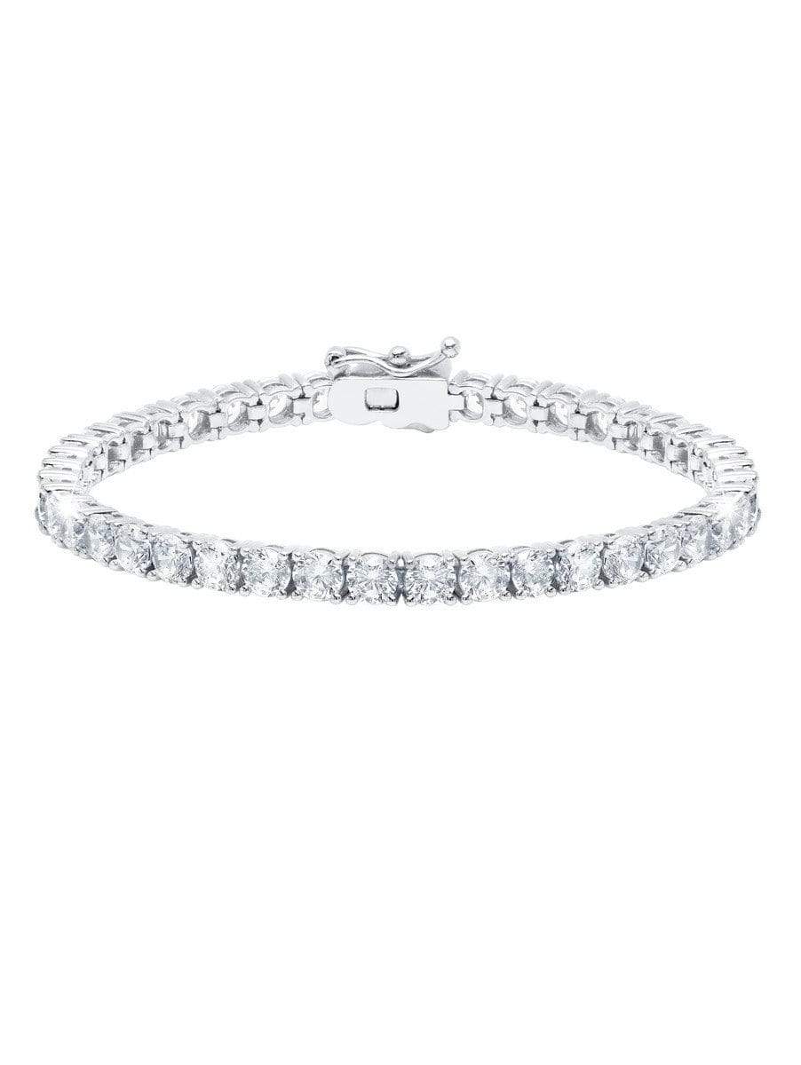 CRISLU Classic Large Brilliant Tennis Bracelet Finished in Pure Platinum - Size 7