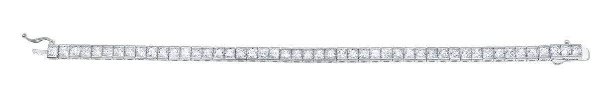 CRISLU Classic Large Princess Tennis Bracelet Finished in Pure Platinum - Size 7 - Image 2