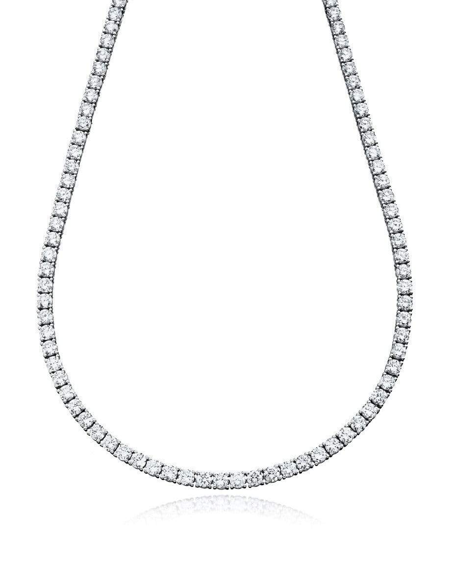 CRISLU Classic Tennis Necklace Finished in Pure Platinum - 18"