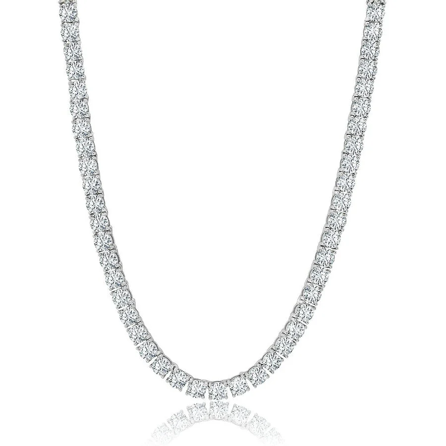 CRISLU Classic Tennis Necklace Finished in Pure Platinum - 18" - Image 2