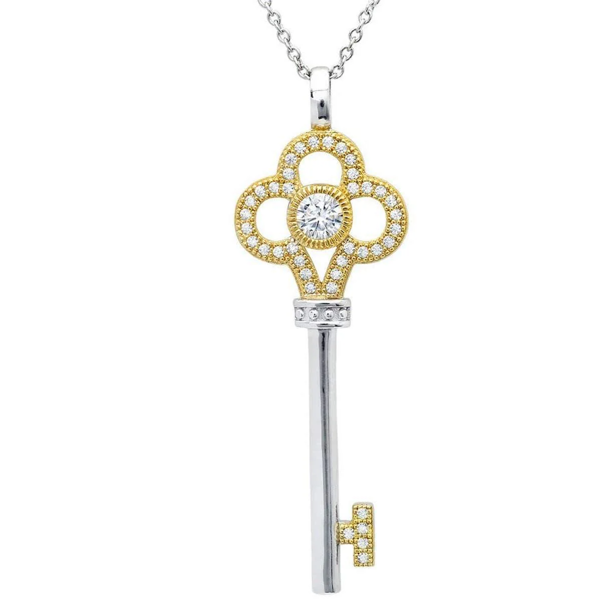 CRISLU Clover Key Pendant - 30"