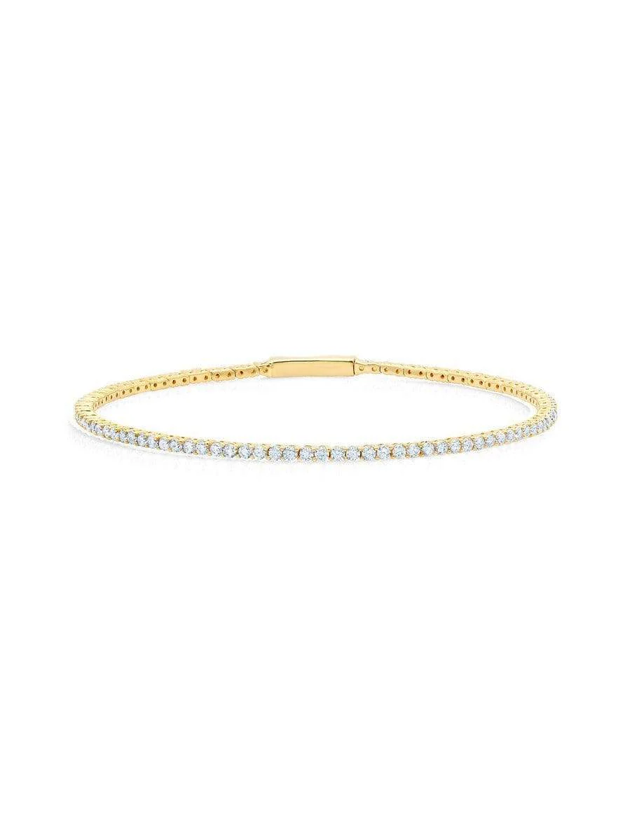 CRISLU Flex Tennis Bracelet Finished in 18KT Gold
