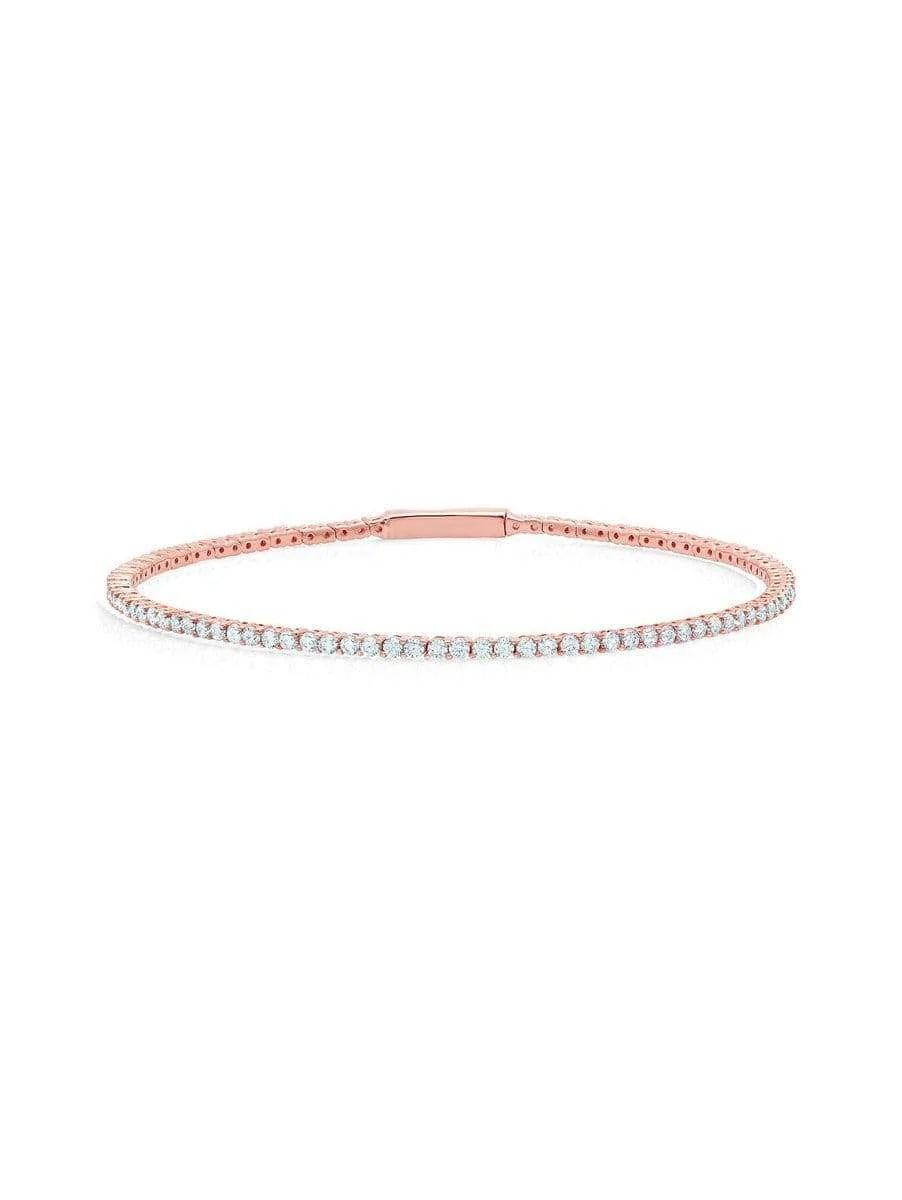 CRISLU Flex Tennis Bracelet Finished in 18KT Rose Gold