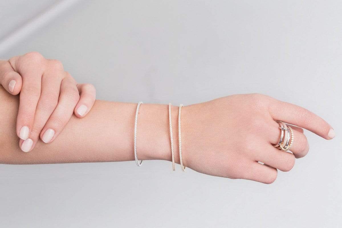 CRISLU Flex Tennis Bracelet Finished in 18KT Rose Gold - Image 2