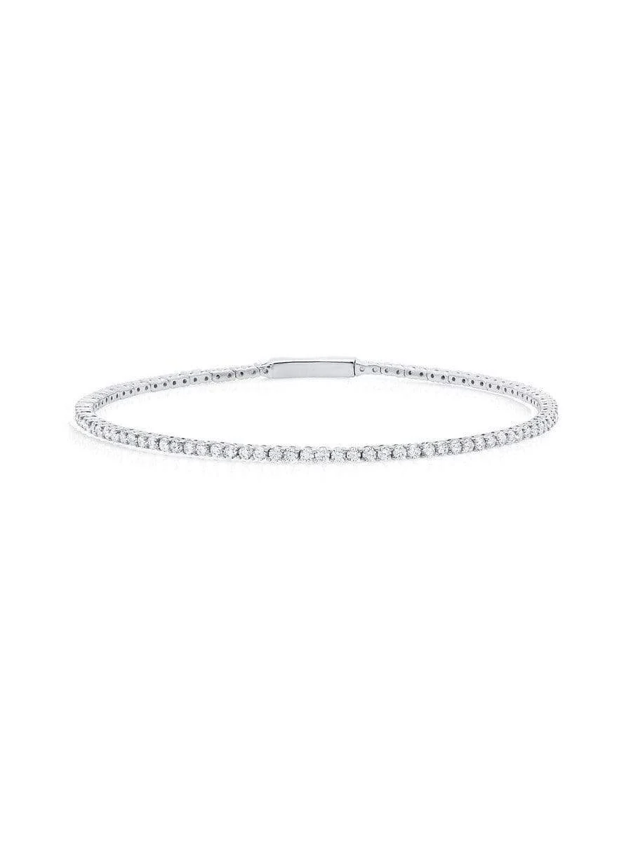 CRISLU Flex Tennis Bracelet Finished in Pure Platinum