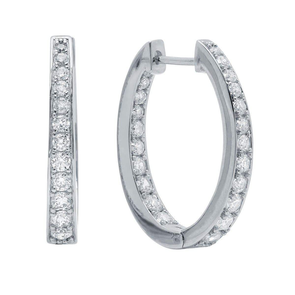 CRISLU Hinge Hoop 1.5 Carat Earrings Finished in Pure Platinum