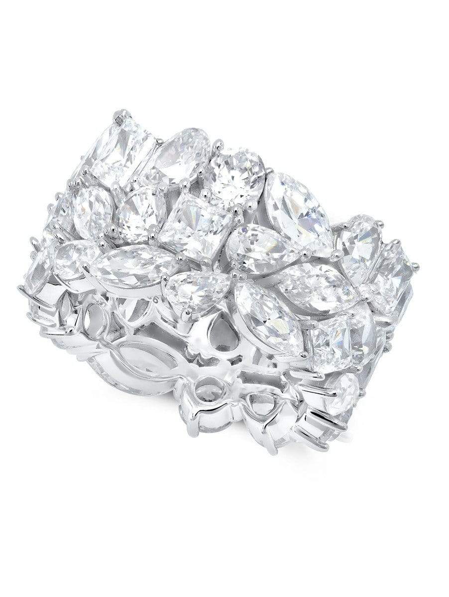 CRISLU Multi Cluster Eternity Ring - Size 6