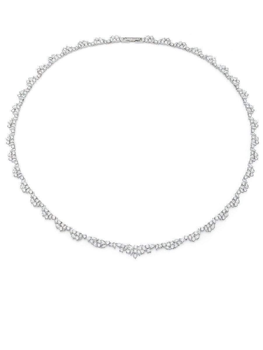 CRISLU Multi Cluster Tennis Necklace