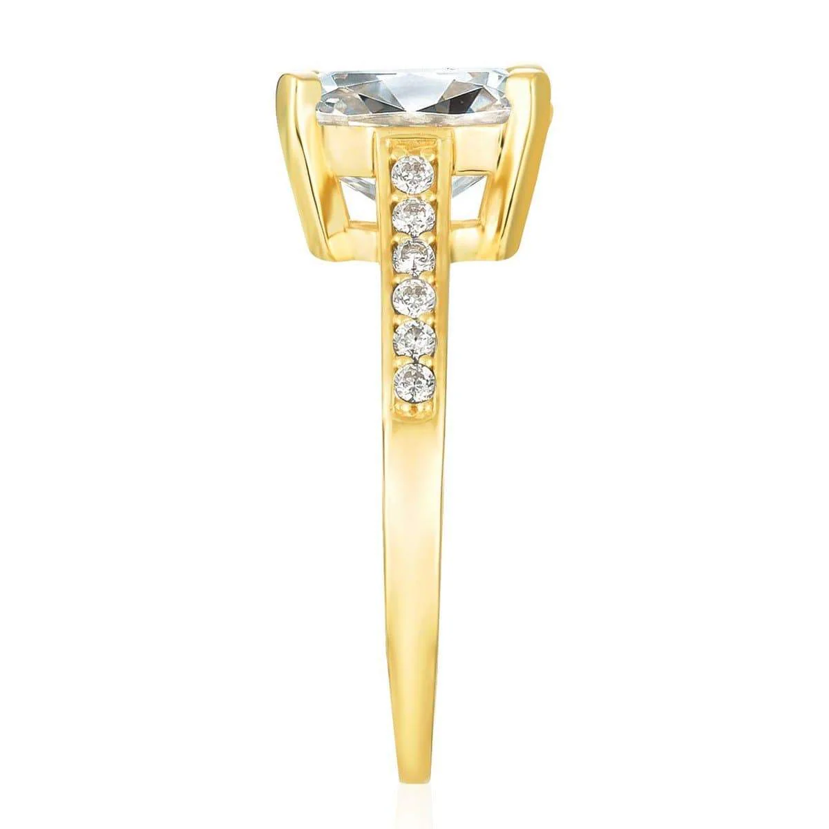 CRISLU Radiant Cushion Cut Ring finished in 18KT Gold - Size 8 - Image 2