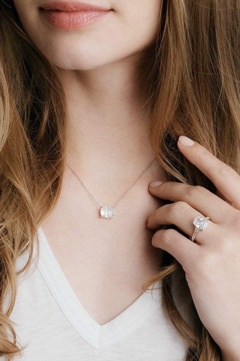CRISLU Radiant Cushion Cut Ring finished in Pure Platinum - Size 6 - Image 4