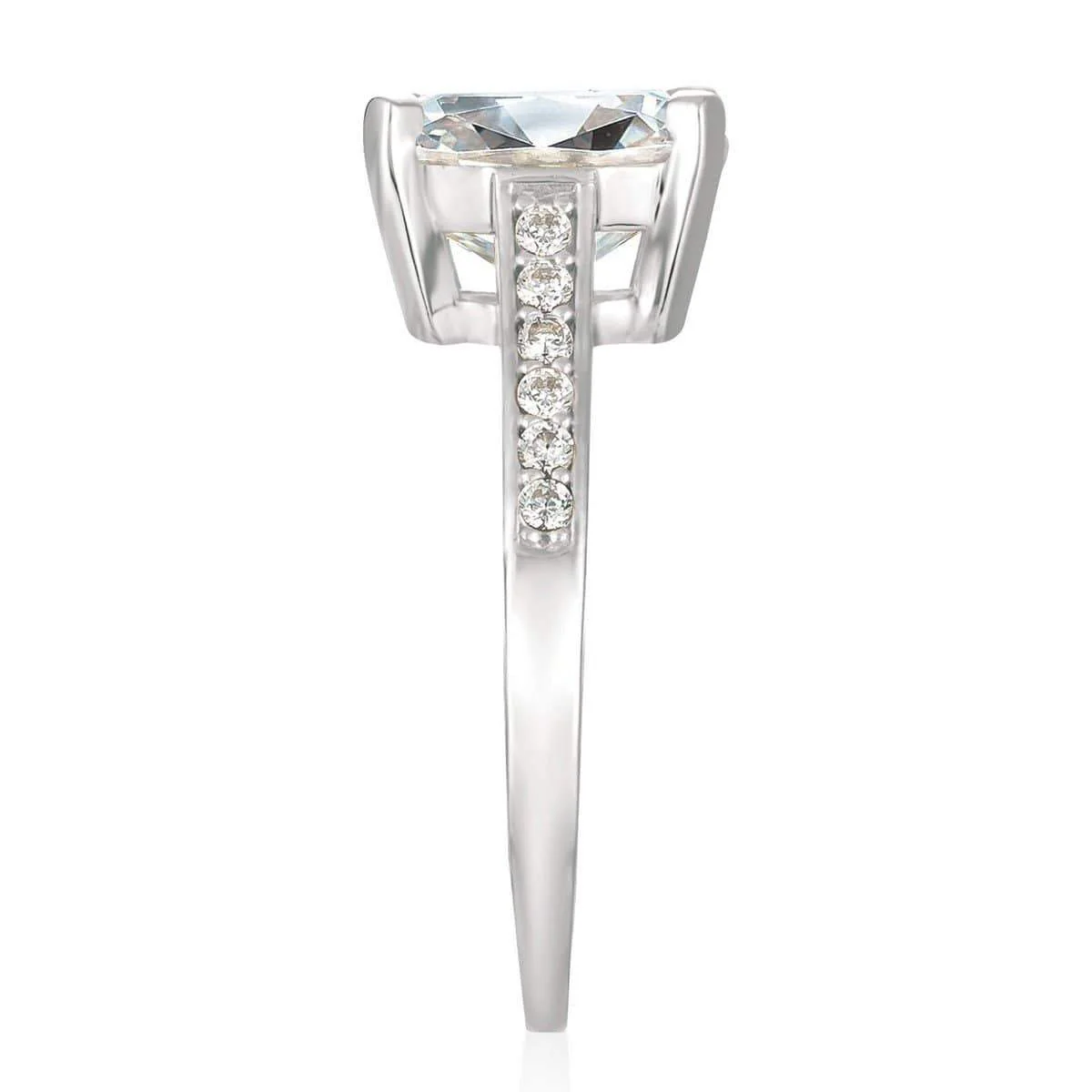CRISLU Radiant Cushion Cut Ring finished in Pure Platinum - Size 7 - Image 2