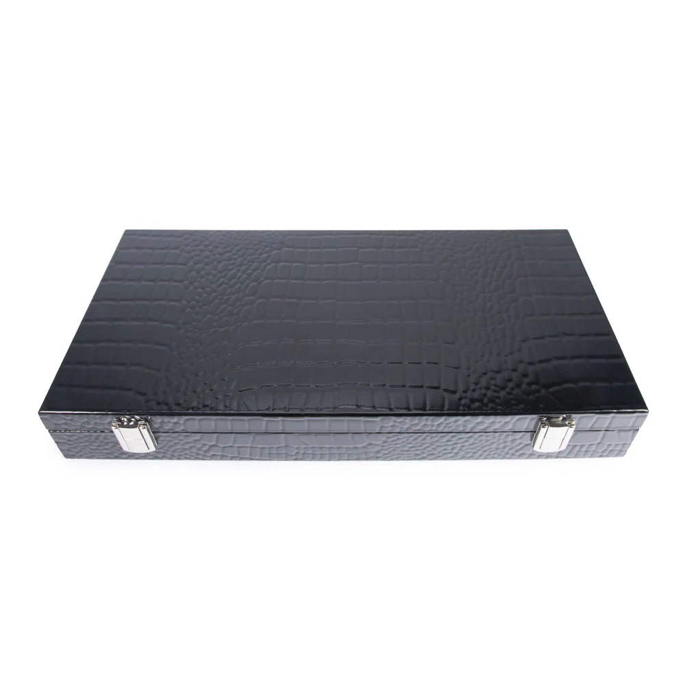Croc Laser Engraved 300 Chip Poker Set Black - Image 4