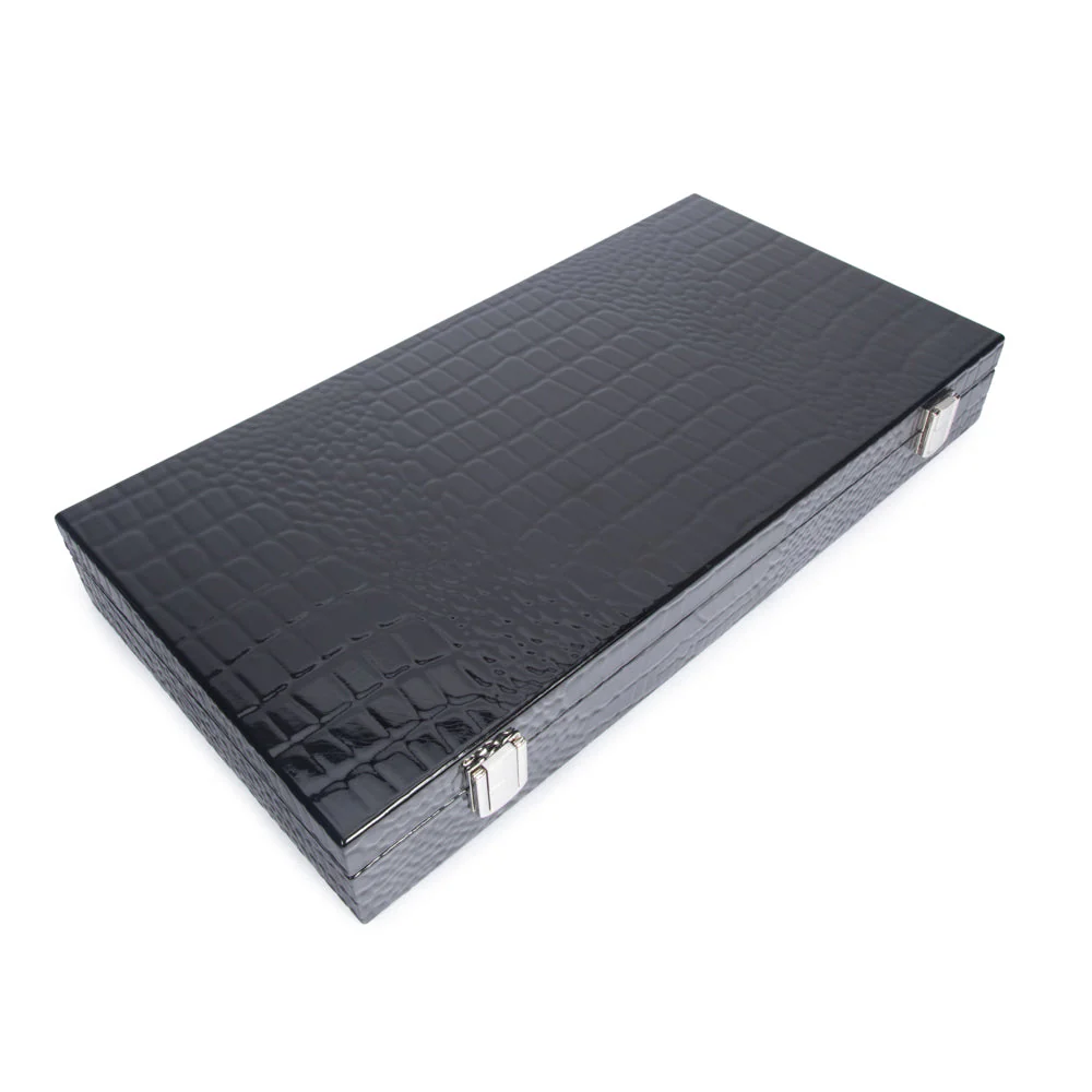 Croc Laser Engraved 300 Chip Poker Set Black - Image 5