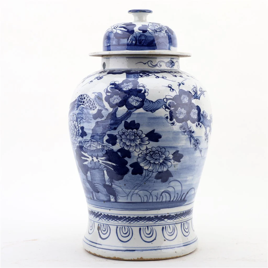 Danny's Fine Porcelain 10.625L X 10.625W X 17.25H - TEMPLE JAR - BIRD & FLORAL 50872 - Image 3