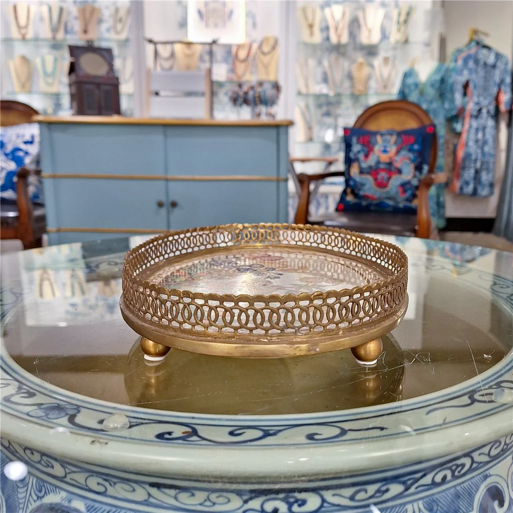 Danny's Fine Porcelain 10L X 7.5W X 2H PORCELAIN OVAL TRAY WITH BRONZE ORMOLU - WILDBREEZE 14063 - Image 5