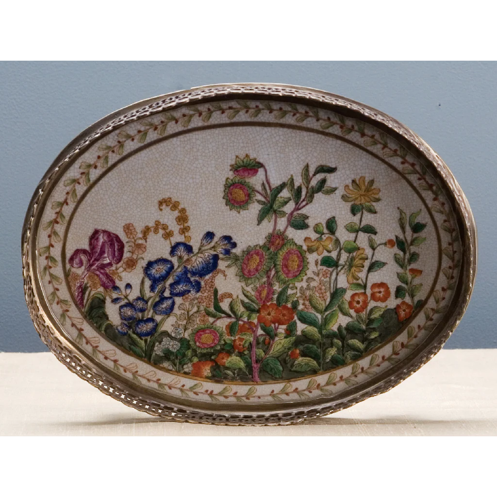 Danny's Fine Porcelain 10L X 7.5W X 2H PORCELAIN OVAL TRAY WITH BRONZE ORMOLU - WILDBREEZE 14063 - Image 7