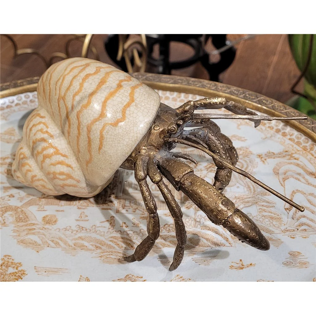 Danny's Fine Porcelain 10L X 7W X 5H PORCELAIN HERMIT CRAB WITH BRONZE- CORAL 14077 - Image 2