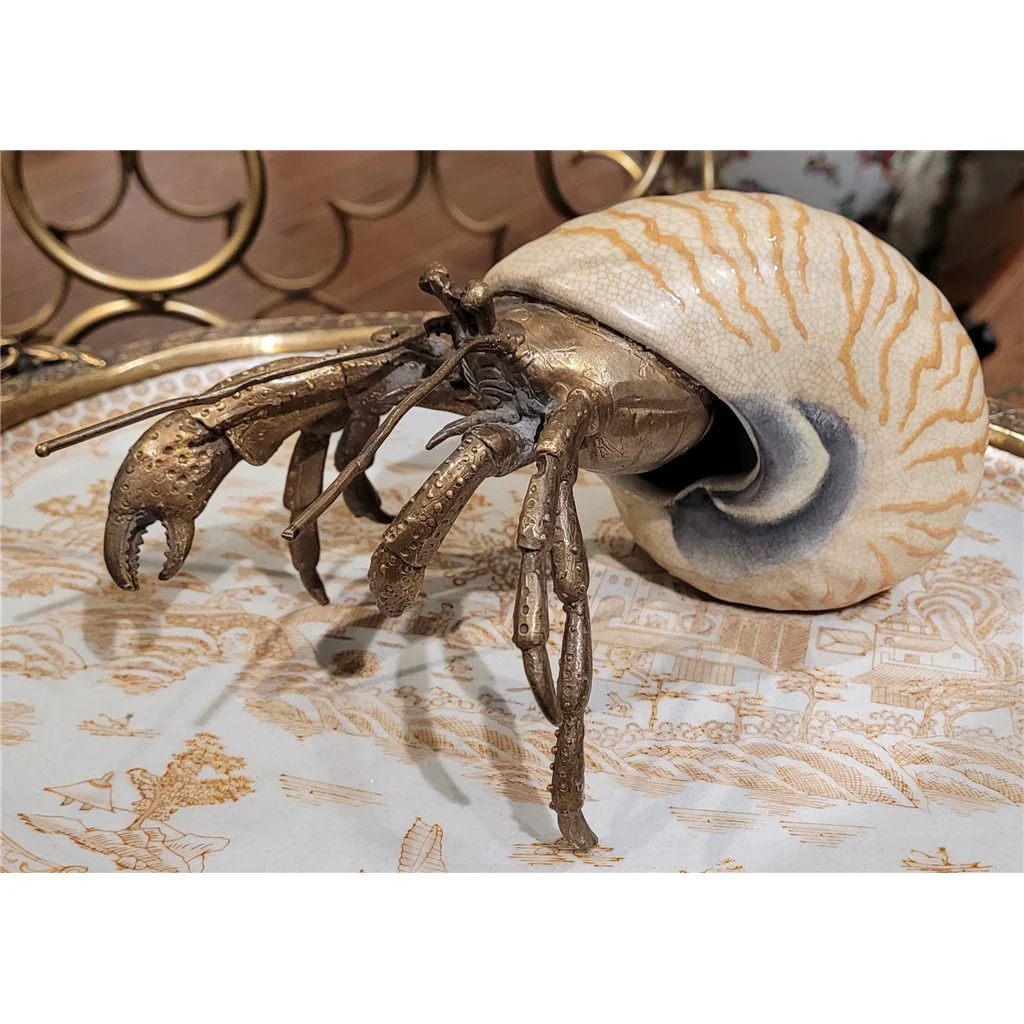 Danny's Fine Porcelain 10L X 7W X 5H PORCELAIN HERMIT CRAB WITH BRONZE- CORAL 14077 - Image 3