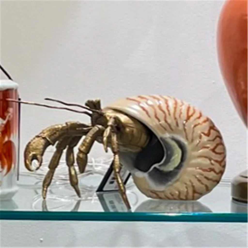 Danny's Fine Porcelain 10L X 7W X 5H PORCELAIN HERMIT CRAB WITH BRONZE- CORAL 14077 - Image 4