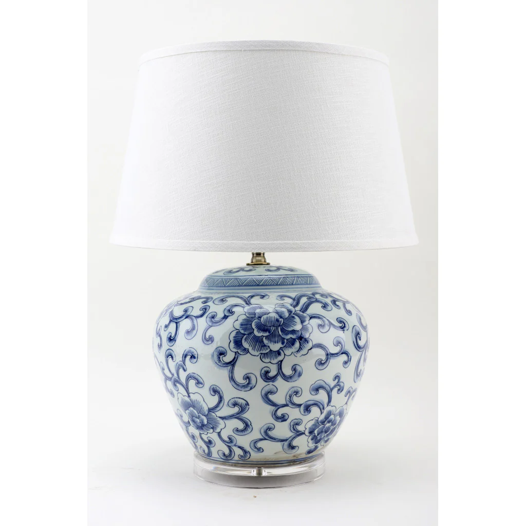 Danny's Fine Porcelain 17L X 17W X 25H Big Belly Vase Lamp(2-847-17) - Include Shade 50900-LA - Image 2