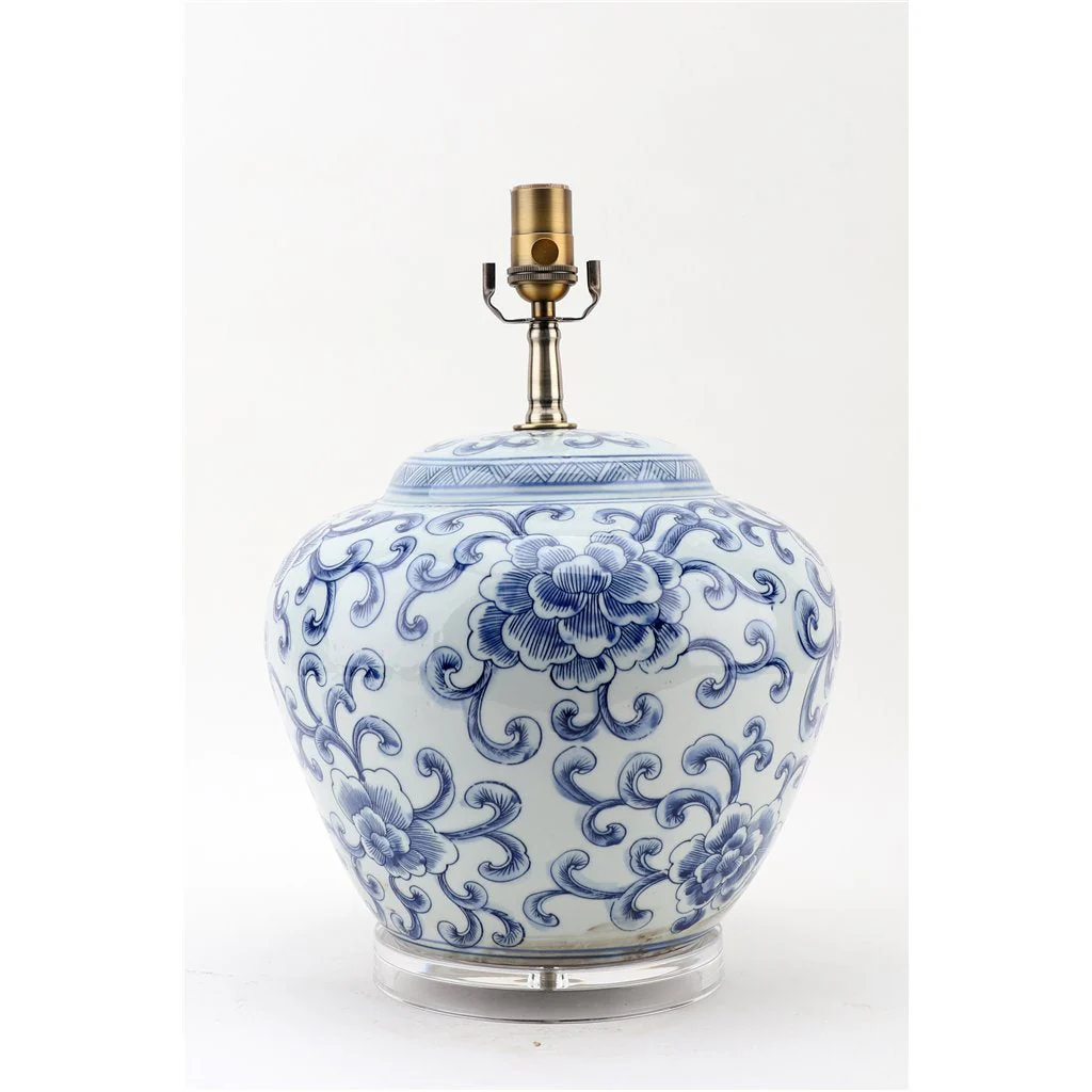 Danny's Fine Porcelain 17L X 17W X 25H Big Belly Vase Lamp(2-847-17) - Include Shade 50900-LA - Image 3