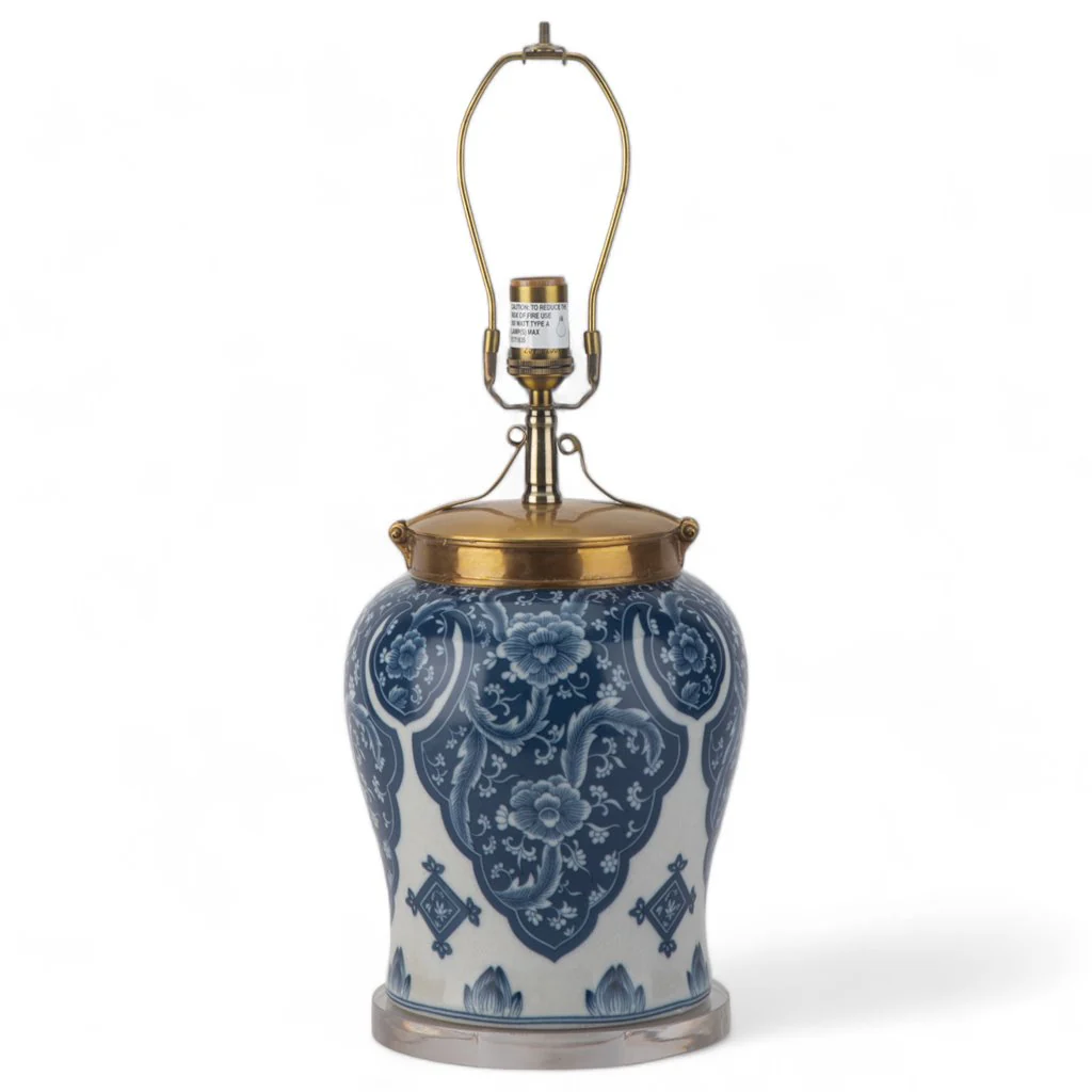 Danny's Fine Porcelain 17Lx17Wx27H Porcelain Warrior Jar Lamp [Acrylic_Base/Sh:2-847-17] 14088-LA - Image 5