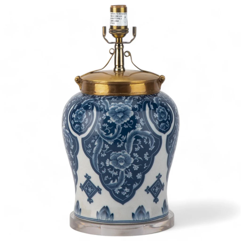 Danny's Fine Porcelain 17Lx17Wx27H Porcelain Warrior Jar Lamp [Acrylic_Base/Sh:2-847-17] 14088-LA - Image 6