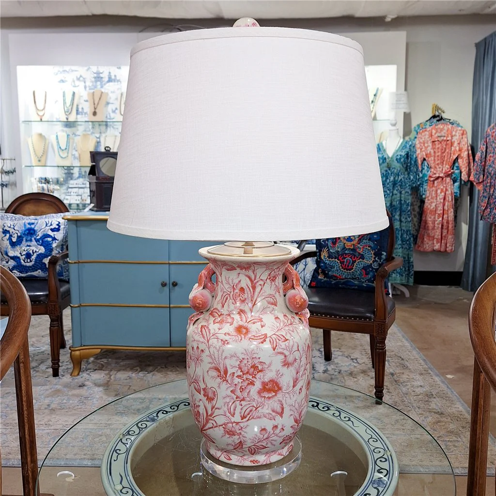 Danny's Fine Porcelain 17Lx17Wx30H Lamp - Pink Primrose [Acrylic_Base/Sh:2-847-17] 14236-LA - Image 2
