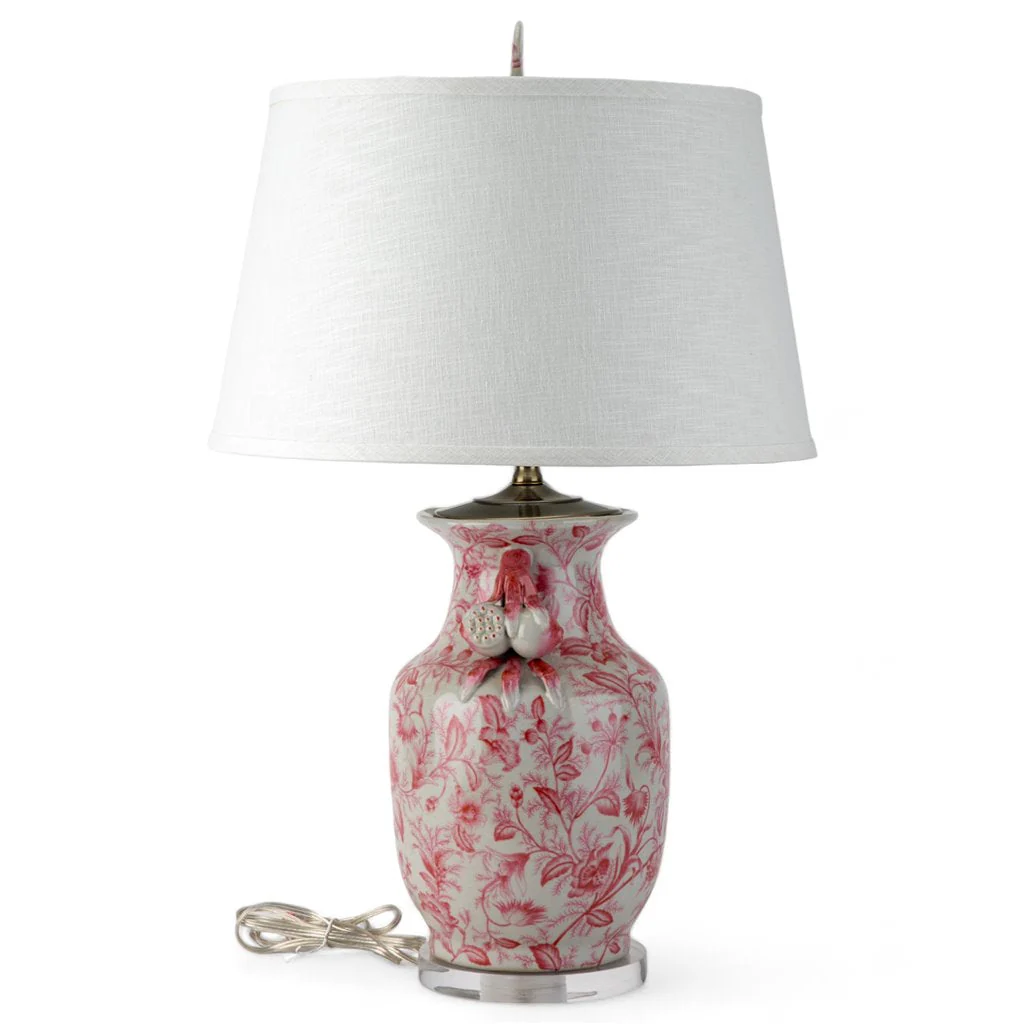 Danny's Fine Porcelain 17Lx17Wx30H Lamp - Pink Primrose [Acrylic_Base/Sh:2-847-17] 14236-LA - Image 3