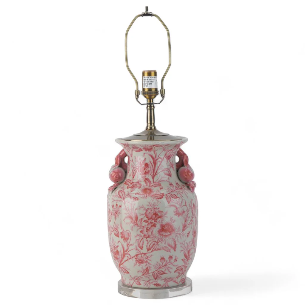 Danny's Fine Porcelain 17Lx17Wx30H Lamp - Pink Primrose [Acrylic_Base/Sh:2-847-17] 14236-LA - Image 5