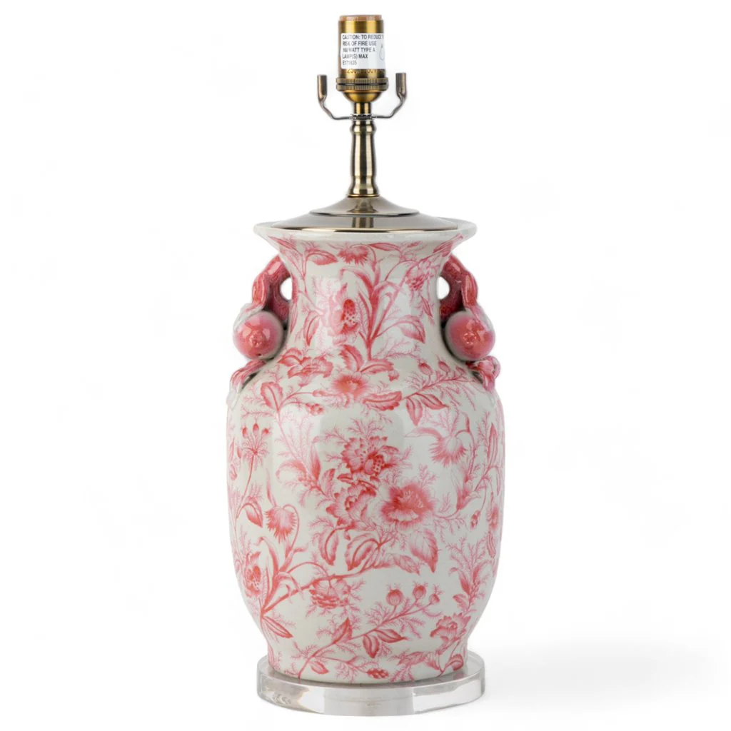 Danny's Fine Porcelain 17Lx17Wx30H Lamp - Pink Primrose [Acrylic_Base/Sh:2-847-17] 14236-LA - Image 6