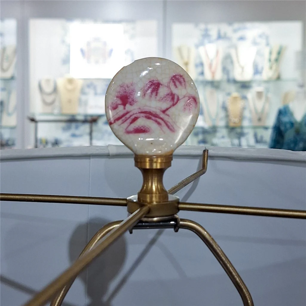 Danny's Fine Porcelain 17Lx17Wx30H Lamp - Pink Primrose [Acrylic_Base/Sh:2-847-17] 14236-LA - Image 9