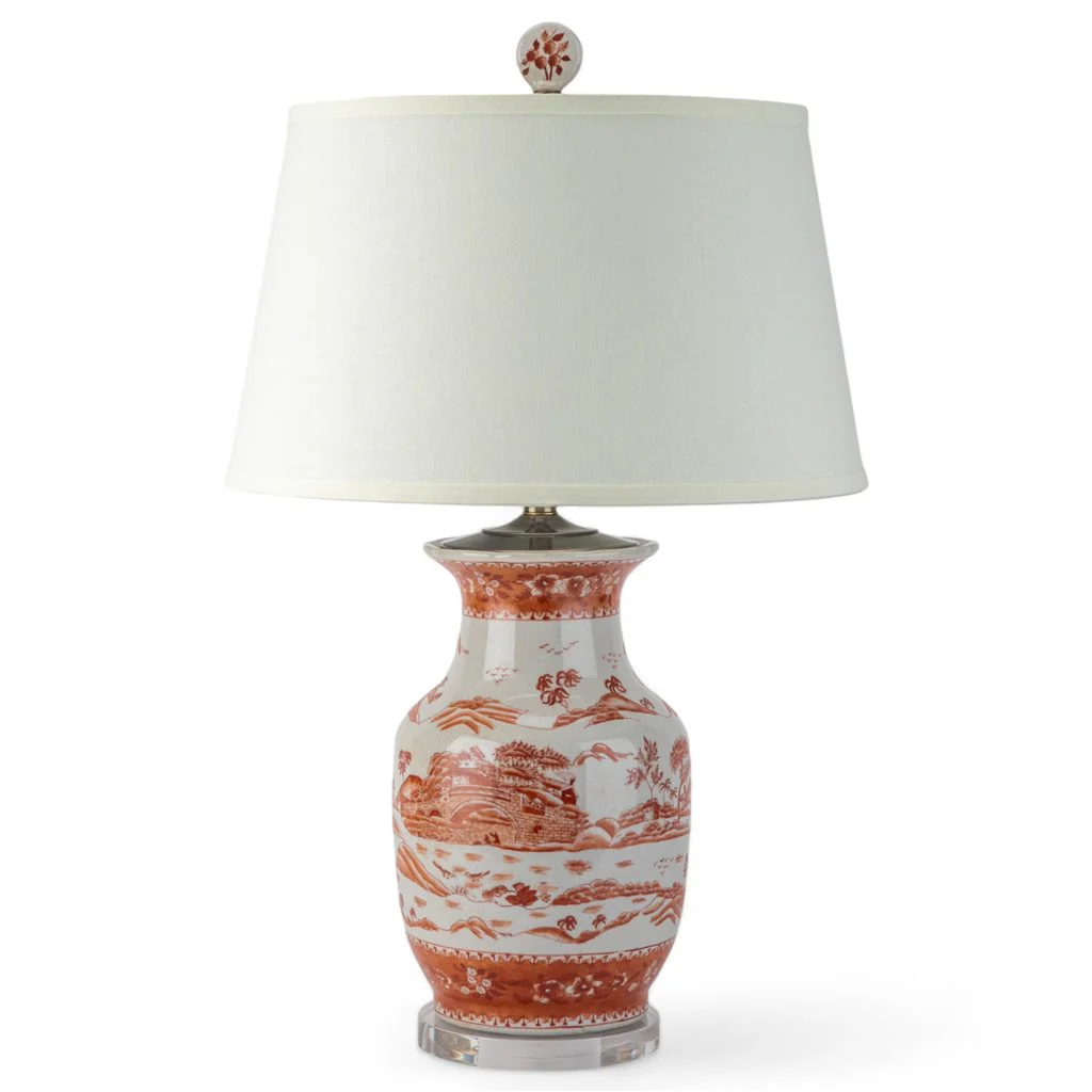 Danny's Fine Porcelain Lamp Red And White Willow 14114-LA