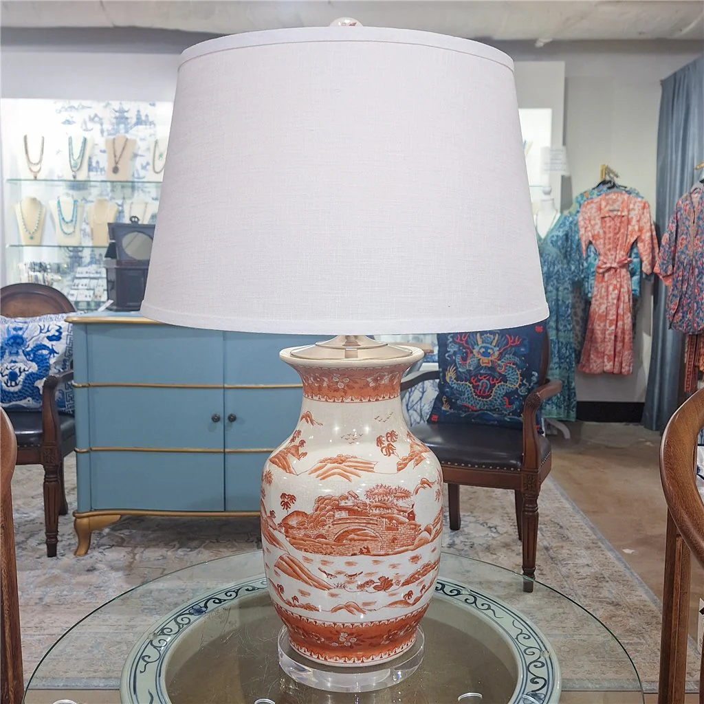 Danny's Fine Porcelain Lamp Red And White Willow 14114-LA - Image 2