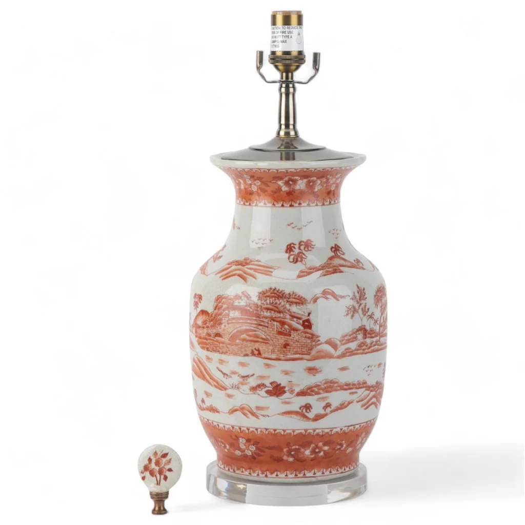 Danny's Fine Porcelain Lamp Red And White Willow 14114-LA - Image 4
