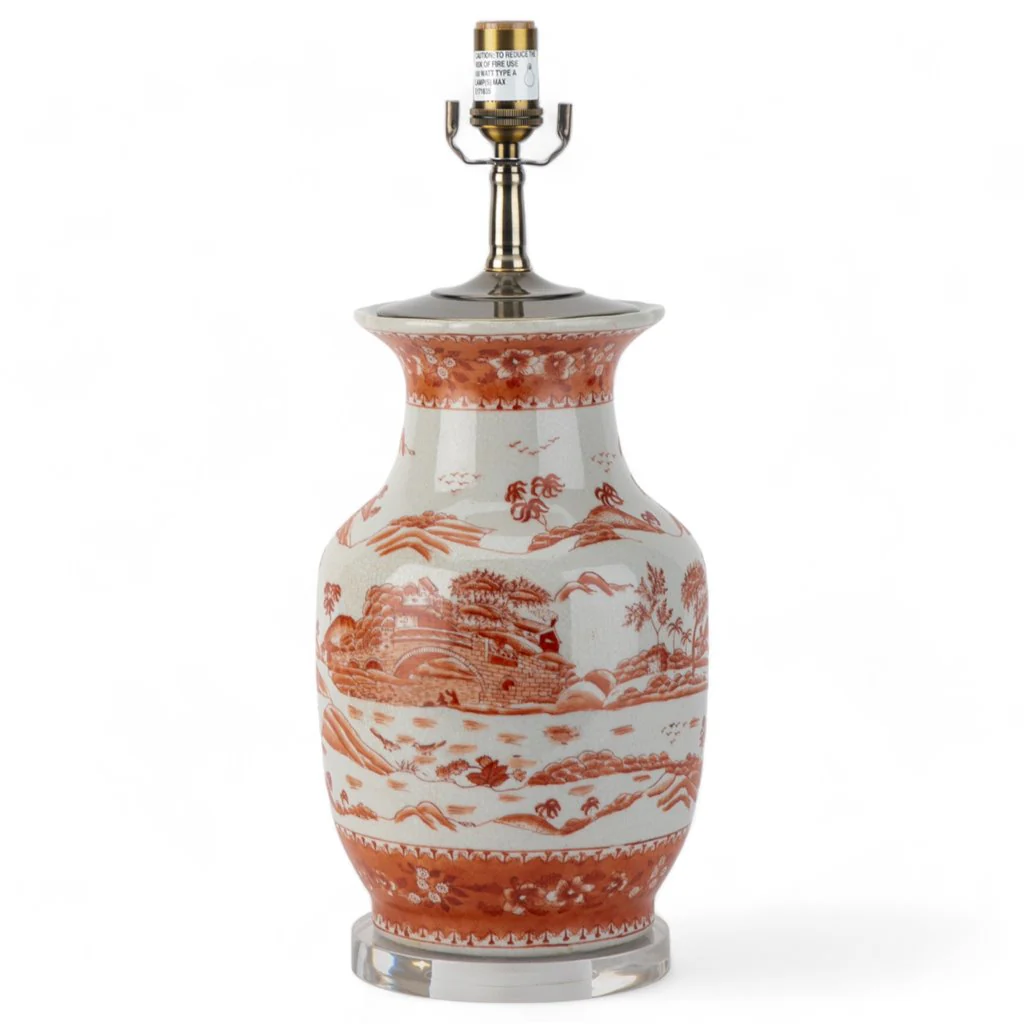 Danny's Fine Porcelain Lamp Red And White Willow 14114-LA - Image 6