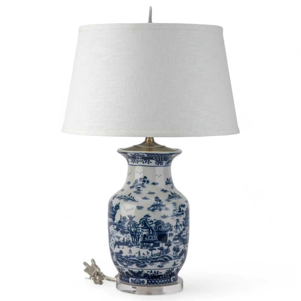 Danny's Fine Porcelain 17Lx17X30H Blue Willow Lamp [Acrylic_Base/Sh:2-847-17] 13666-LA - Image 3