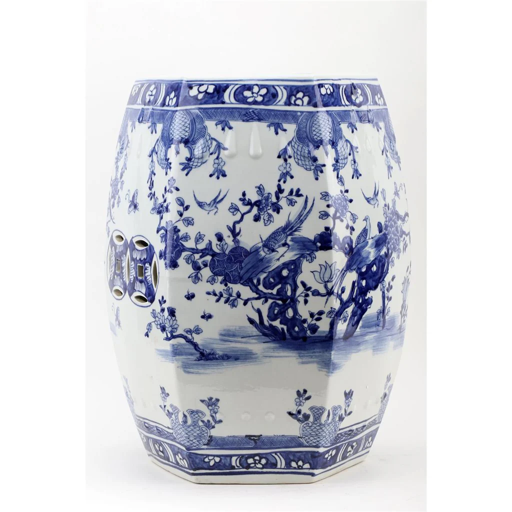 Danny's Fine Porcelain 18.5inH - GARDEN STOOL - FLORA 50977 - Image 3
