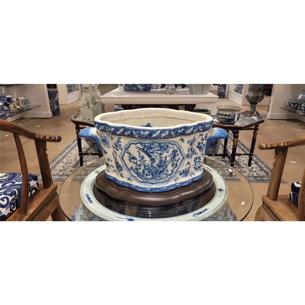 Danny's Fine Porcelain 18X10X10 FOOTBATH - B/W BIRDS & FLORAL(WOOD STAND SOLD SEPARATELY: G216-13.5) 11618 - Image 12