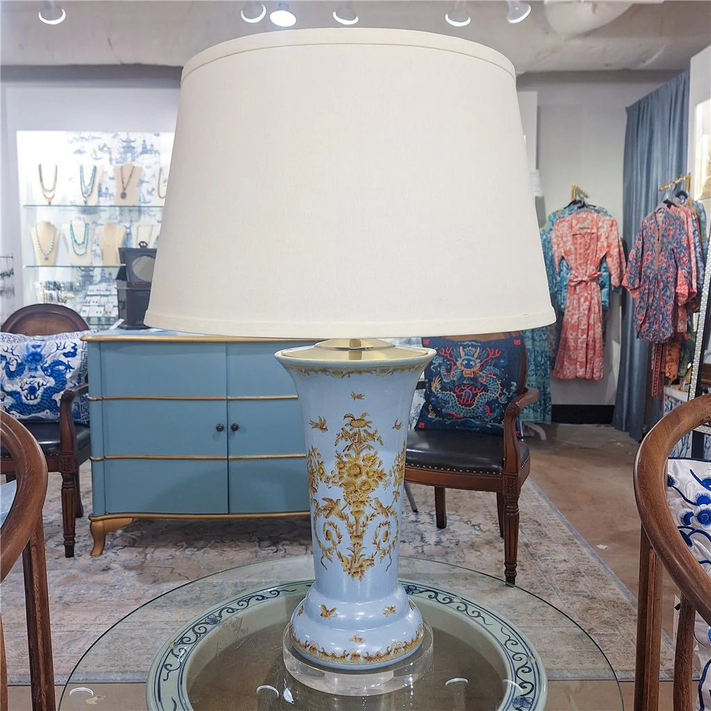 Danny's Fine Porcelain 19Lx19Wx31H Vase Lamp - Celadon Lampas [Acrylic_Base/Sh:2-830-19] 11695-LA - Image 2