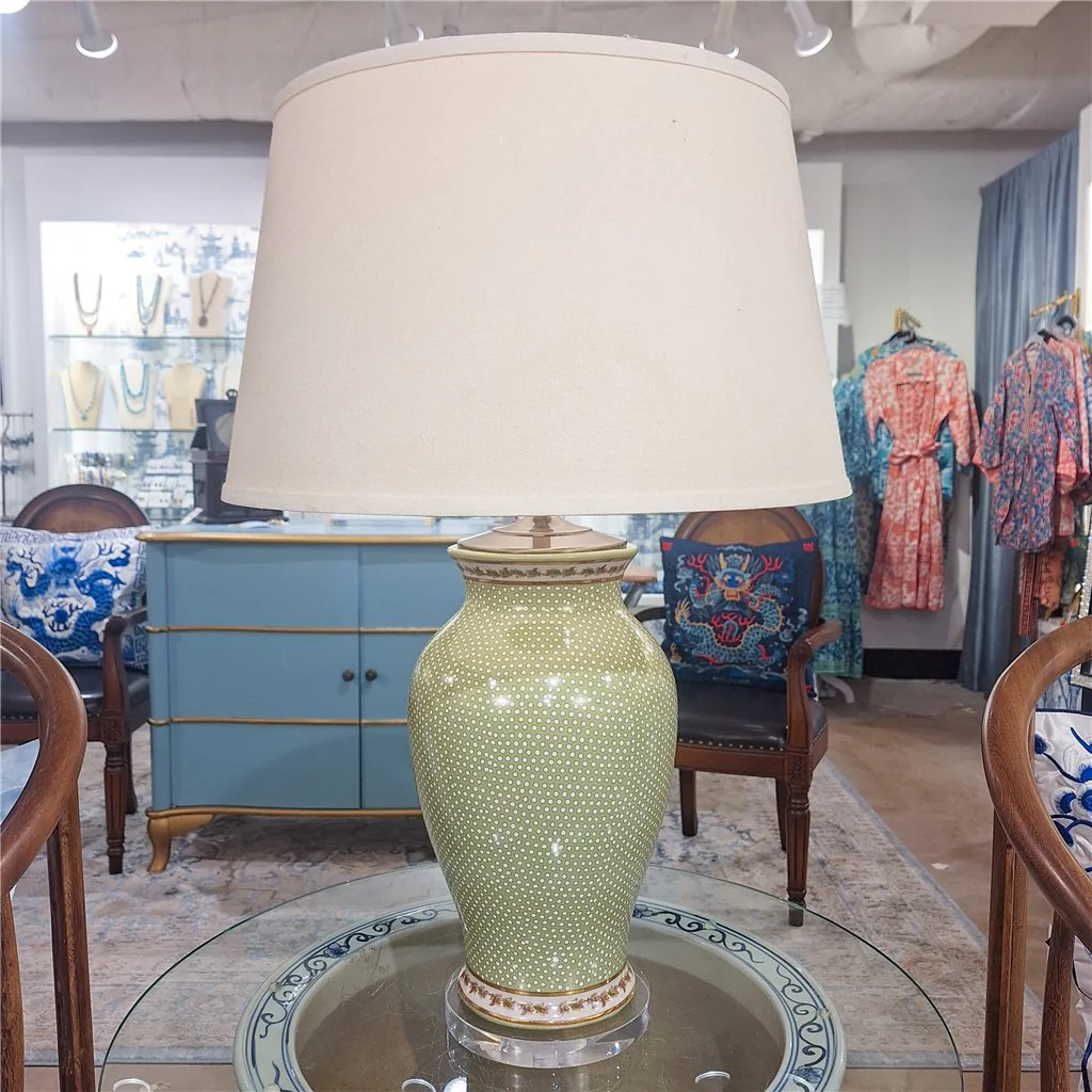 Danny's Fine Porcelain 19Lx19Wx32H Porcelain Lamp - Dotty [Acrylic_Base/Sh:2-830-19] 14072-LA - Image 2