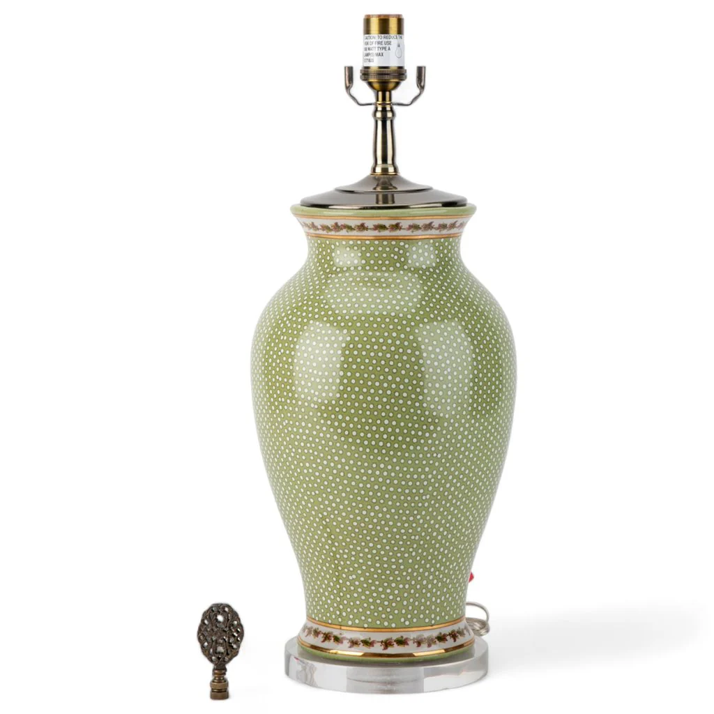 Danny's Fine Porcelain 19Lx19Wx32H Porcelain Lamp - Dotty [Acrylic_Base/Sh:2-830-19] 14072-LA - Image 4