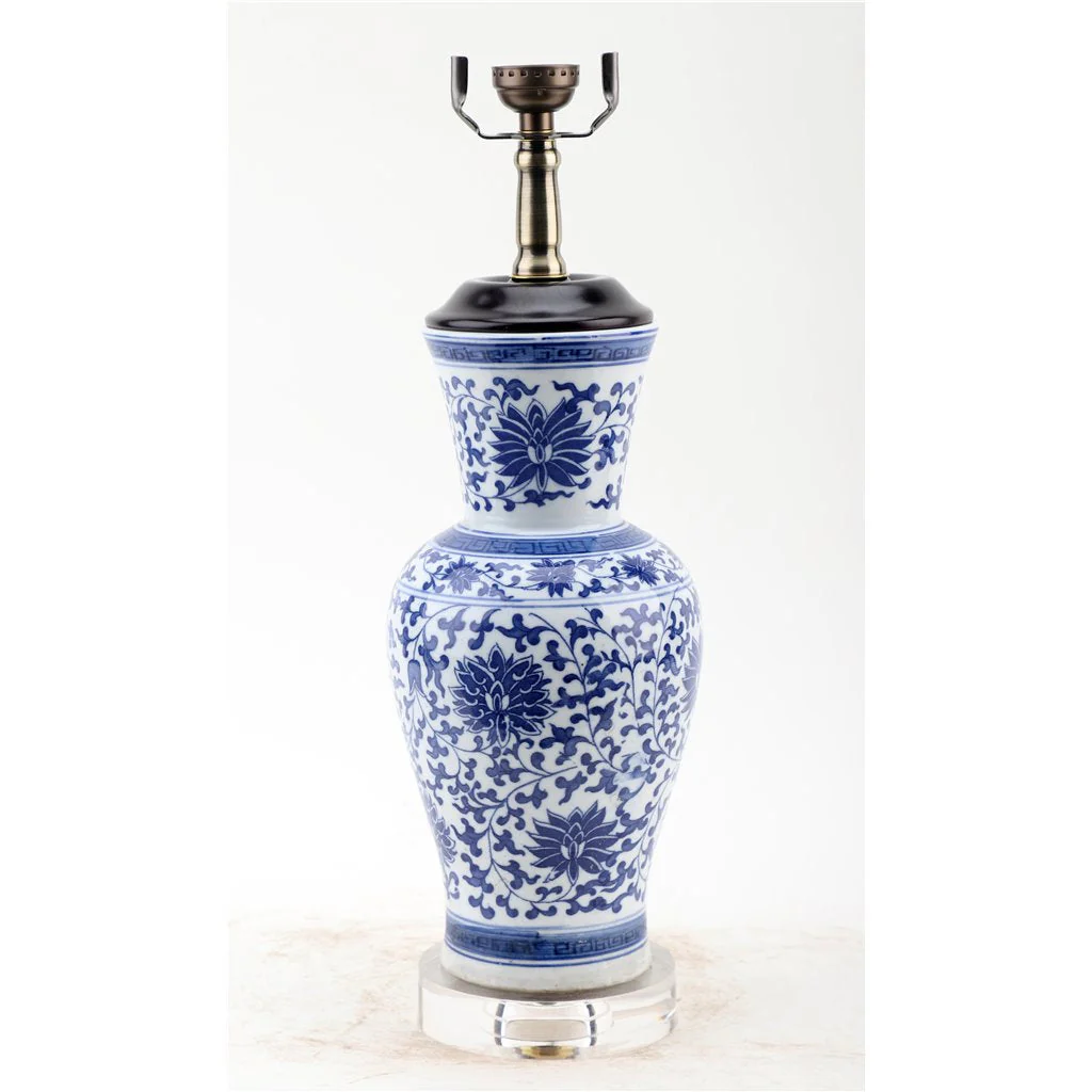 Danny's Fine Porcelain 24.5H - Floral Vase Lamp With Acrylic Base (Xk855) Lampshade is included. 50840-LA - Image 2