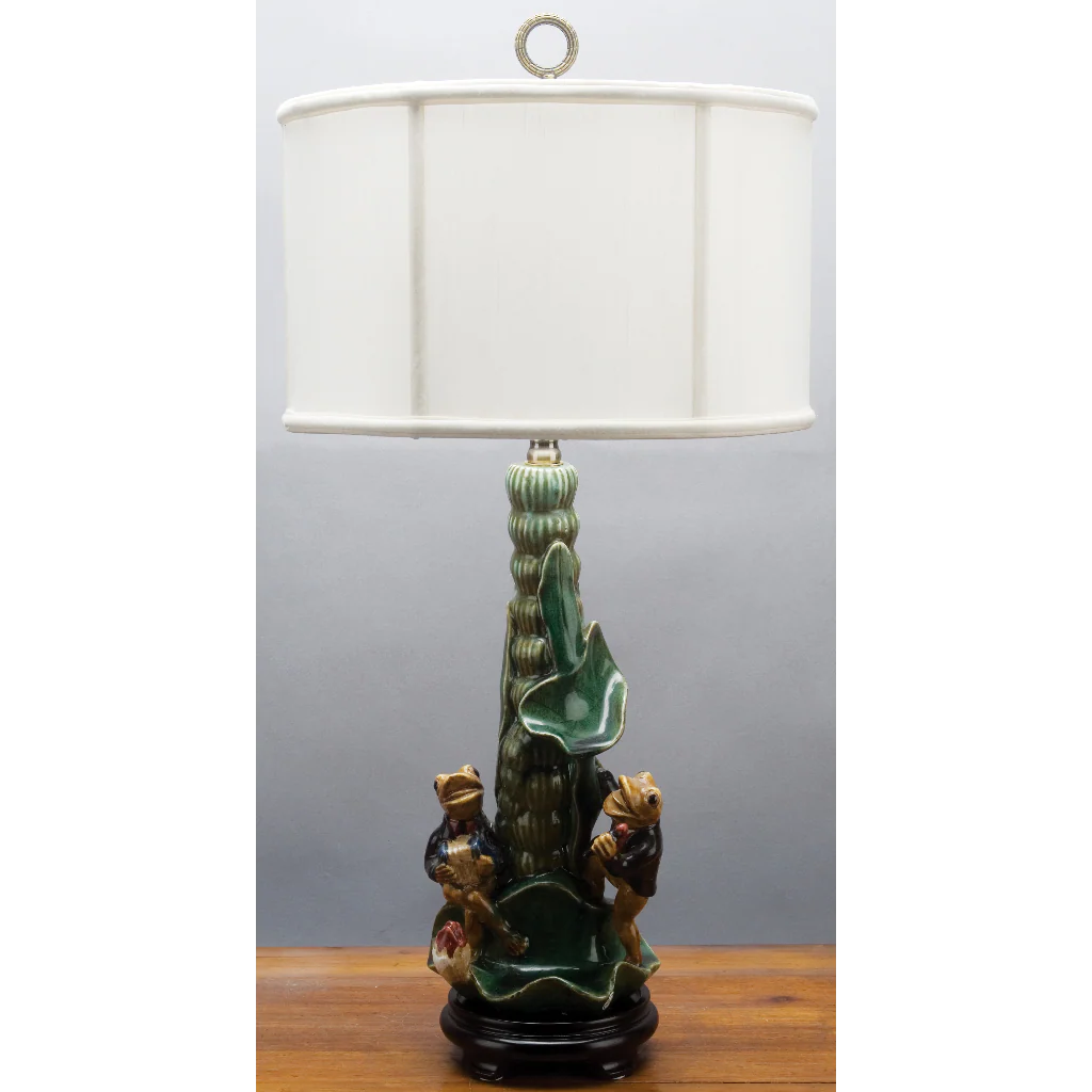 Danny's Fine Porcelain 29" MUSIC FROGS LAMP (322-13-BE) PLF56 - Image 2