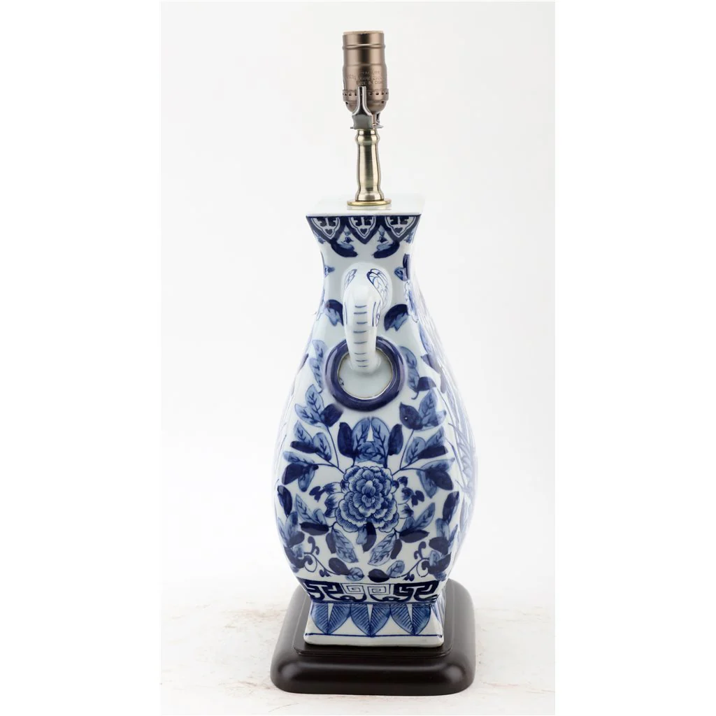 Danny's Fine Porcelain 30H - -Blue And White Elephant Vase Lamp (125-16-Be) Lampshade is included. 50830-L - Image 7