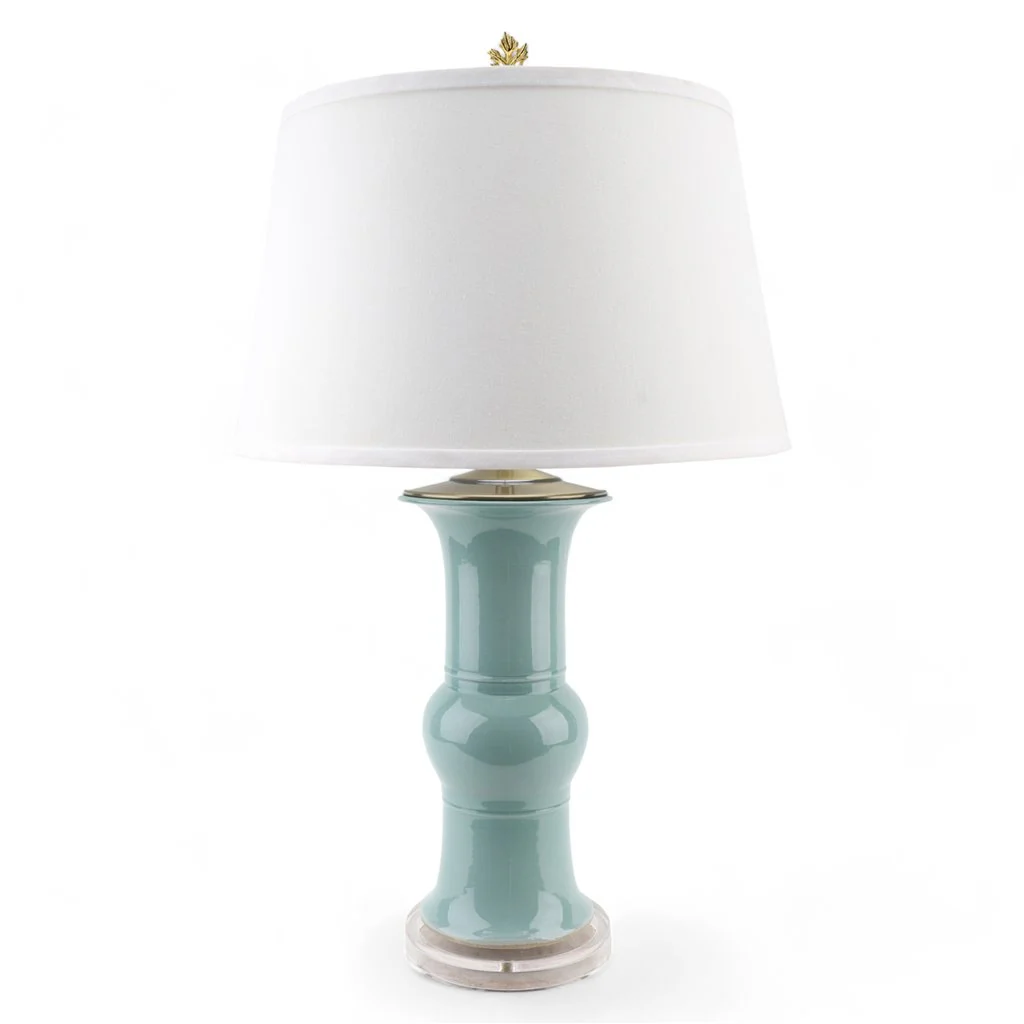 Danny's Fine Porcelain 31.5" H - Celedon Elegant Vase Lamp With Acrylic Base(2-830-19) Lampshade is included. 50824-LA
